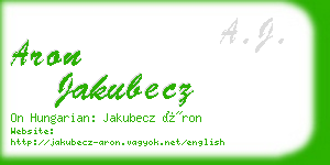 aron jakubecz business card